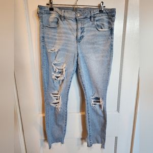 AE Next Level Ripped High Waisted Jeggings Jeans 14 Short